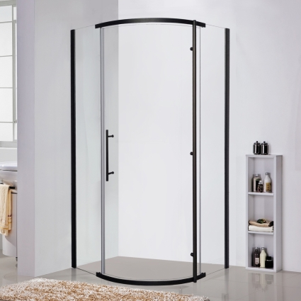 Душевой уголок Bravat Blackline BS090.1110A 90х90х195 четверть круга, двери распашные