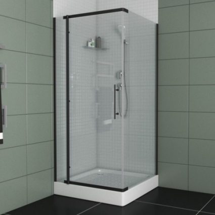 Душевой уголок Bravat Blackline BS090.3113A 90х90х195 квадратный, двери распашные