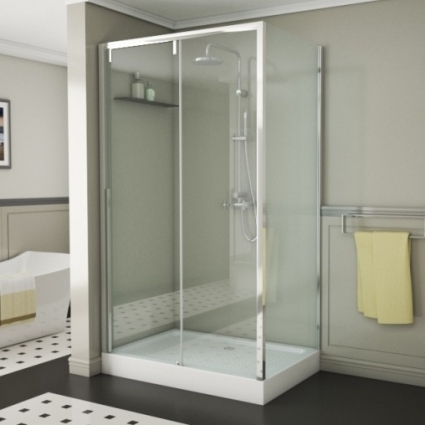 Душевой уголок Bravat Slimline 120х80х195 прямоугольный, двери раздвижные