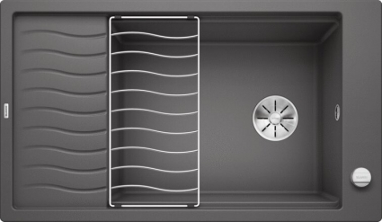 Мойка кухонная Blanco Elon XL 8 темная скала матовая, прямоугольная, 86x50 см
