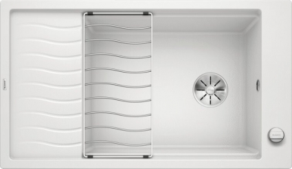Мойка кухонная Blanco Elon XL 8 белая матовая, прямоугольная, с крылом, 86x50 см