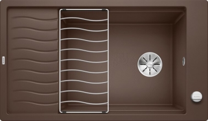Мойка кухонная Blanco Elon XL 8 кофе матовая, прямоугольная, с крылом, 86x50 см