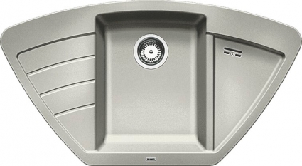 Мойка кухонная Blanco Zia 9 E жемчужная матовая, многоугольная, с крылом, 93x51 см
