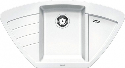 Мойка кухонная Blanco Zia 9 E белая матовая, многоугольная, с крылом, 93x51 см