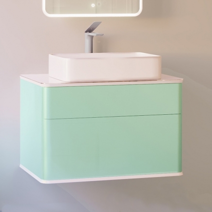 Тумба для комплекта Jorno Pastel 80 бирюзовый бриз подвесная, с ящиками