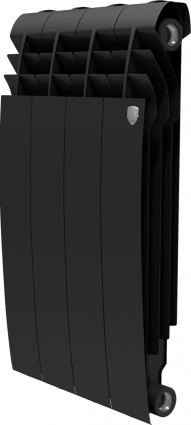 Радиатор биметаллический Royal Thermo BiLiner 350 Noir Sable VR, 4 секции, черный, 32x8.3x43.1 см