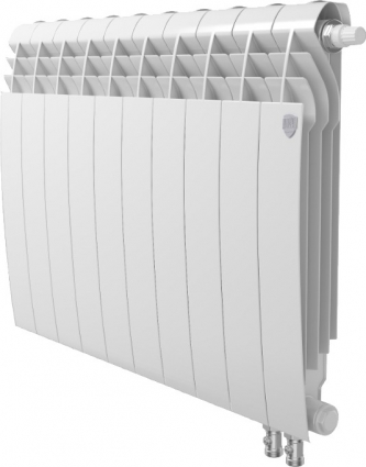 Радиатор биметаллический Royal Thermo BiLiner 500 VR 10 секций, bianco traffico, на площадь 17 кв.м., белый, 80x8.7x57.4 см