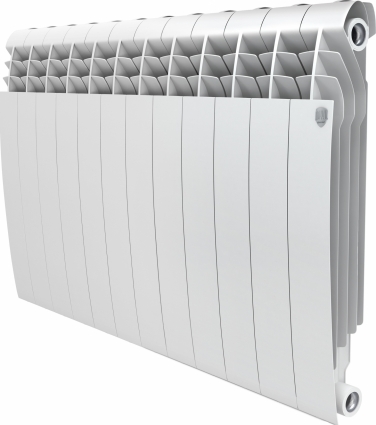 Радиатор биметаллический Royal Thermo BiLiner 500 VR 12 секций, bianco traffico, на площадь 20 кв.м., белый, 96x8.7x57.4 см