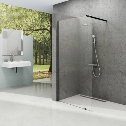 Душевая перегородка Ravak Walk-In Wall GW9WA0300Z1 100х200 см, профиль черный, стекло прозрачное, с покрытием анти-капля