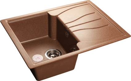 Мойка кухонная GranFest Standart GF-S680 L терракот прямоугольная, с крылом, 68x49.8 см