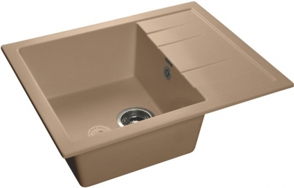 Мойка кухонная GranFest Quadro GR Q-650 L топаз глянцевая, прямоугольная, 65x50 см