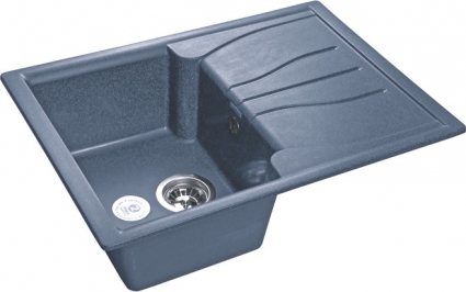 Мойка кухонная GranFest Standart GF-S680 L графит прямоугольная, с крылом, 68x49.8 см