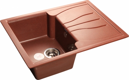 Мойка кухонная GranFest Standart GF-S680 L красный марс глянцевая, прямоугольная, 68x49.8 см