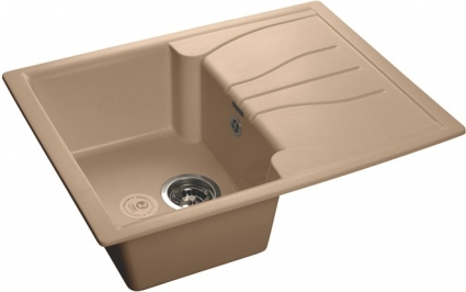 Мойка кухонная GranFest Standart GF-S680 L топаз прямоугольная, с крылом, 68x49.8 см