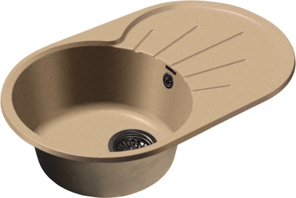 Мойка кухонная GranFest Rondo GF-R750 L песок прямоугольная, с крылом, 74.6x45.5 см
