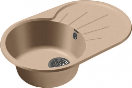 Мойка кухонная GranFest Rondo GF-R750 L топаз прямоугольная, с крылом, 74.6x45.5 см