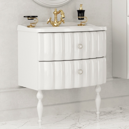 Тумба с раковиной Aima Design Pearl 70 white, подвесная, с ящиками