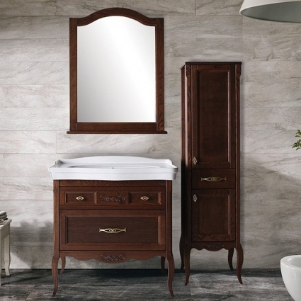 Мебель для ванной ASB-Woodline Модерн 85 антикварный орех напольная, с ящиками