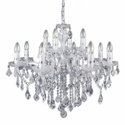 Подвесная люстра Ideal Lux Florian SP12 Cromo в классическом стиле, цвет хром