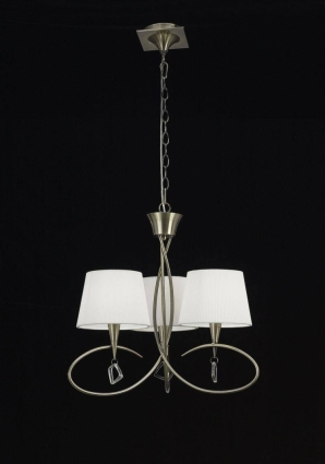 Подвесная люстра Mantra Mara Antique Brass 1620 в стиле арт-деко, цвет белый