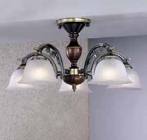 Потолочная люстра Reccagni Angelo PL 2700/5 в стиле кантри, цвет белый
