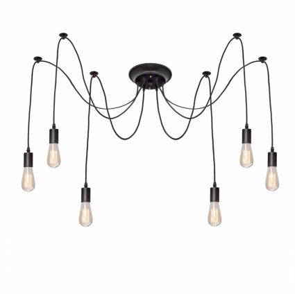 Подвесная люстра Loft IT Loft1162/6 в стиле лофт, цвет черный, мощность 240 Вт