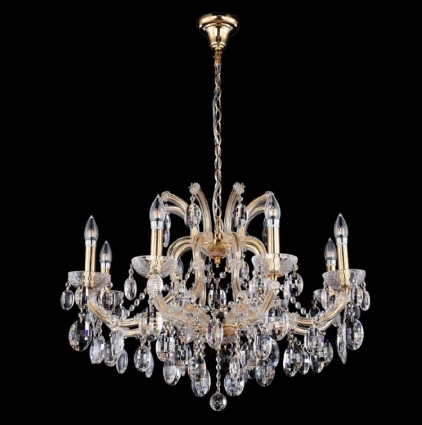 Подвесная люстра Crystal Lux Hollywood SP8 Gold в классическом стиле, цвет прозрачный