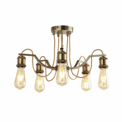 Потолочная люстра Arte Lamp Inedito A2985PL-5AB в стиле лофт, цвет бронза