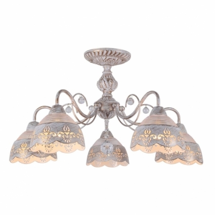 Потолочная люстра Arte Lamp Sicilia A9106PL-5WG в классическом стиле, цвет бежевый