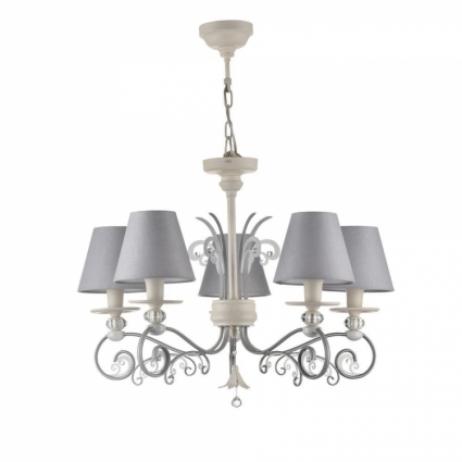 Подвесная люстра Maytoni Wings ARM993-PL-05-W в стиле модерн, цвет серый