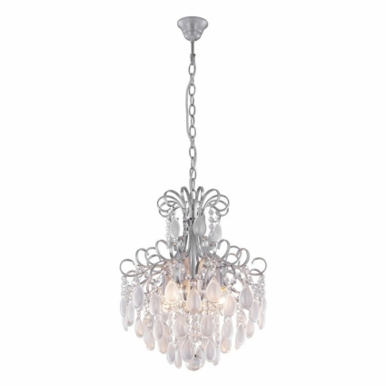 Подвесная люстра Crystal Lux Sevilia SP4 Silver в стиле арт-деко, цвет серебро