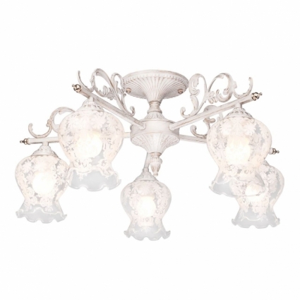 Потолочная люстра Silver Light Leonardo 708.51.5 в стиле прованс, цвет белый