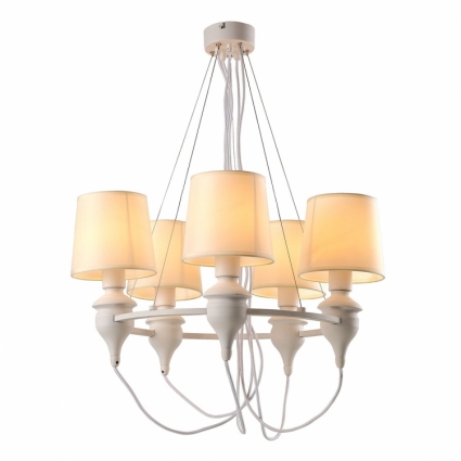 Подвесная люстра Arte Lamp Sergio A3326LM-5WH в стиле ретро, цвет белый