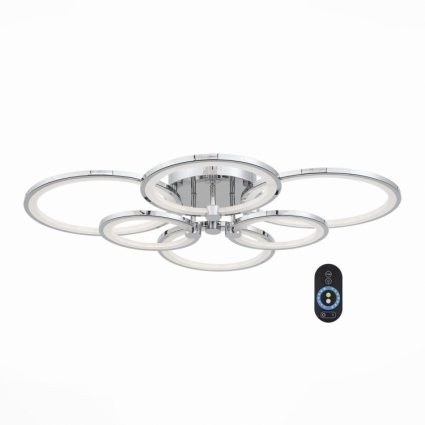 Потолочная светодиодная люстра с пультом ДУ ST Luce Twiddle Dimmer SL867.102.06, в стиле Хай-тек, цвет хром