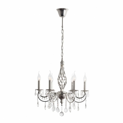 Подвесная люстра Arti Lampadari Deco E 1.1.6.600 S в классическом стиле, цвет серебро