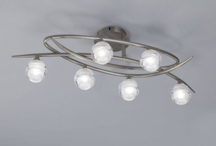 Потолочная люстра Mantra Loop Satin Nickel 1812 в современном стиле, цвет белый