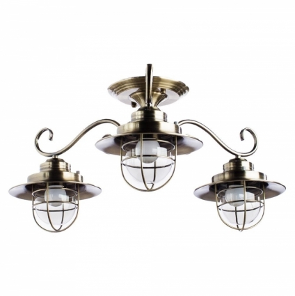Потолочная люстра Arte Lamp 6 A4579PL-3AB в морском стиле, цвет бронза