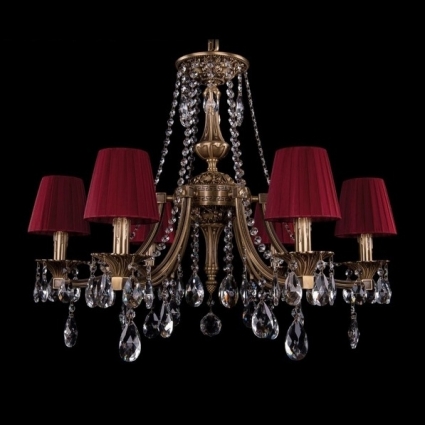 Подвесная люстра Bohemia Ivele 1771/6/220/A/FP/SH8 в стиле арт-деко, цвет красный
