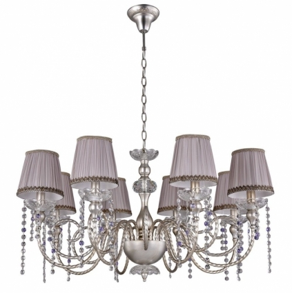 Подвесная люстра Crystal Lux Alegria SP8 Silver-Brown в стиле арт-деко, цвет серый