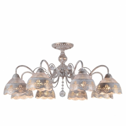 Потолочная люстра Arte Lamp Sicilia A9106PL-8WG в классическом стиле, цвет бежевый