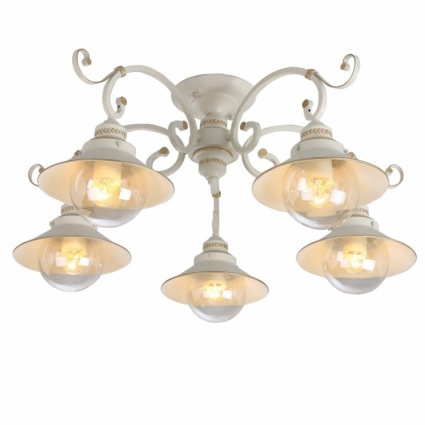 Потолочная люстра Arte Lamp 7 A4577PL-5WG в морском стиле, цвет белый