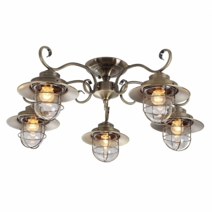 Потолочная люстра Arte Lamp 6 A4579PL-5AB в морском стиле, цвет бронза