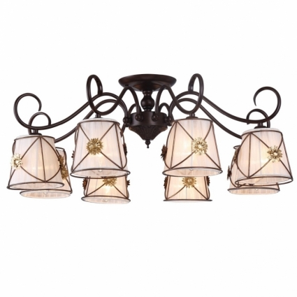 Потолочная люстра Arte Lamp 72 A5495PL-8BR в стиле кантри, цвет белый