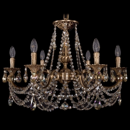 Подвесная люстра Bohemia Ivele 1702/6/265/C/FP/R701 в классическом стиле, цвет золотой
