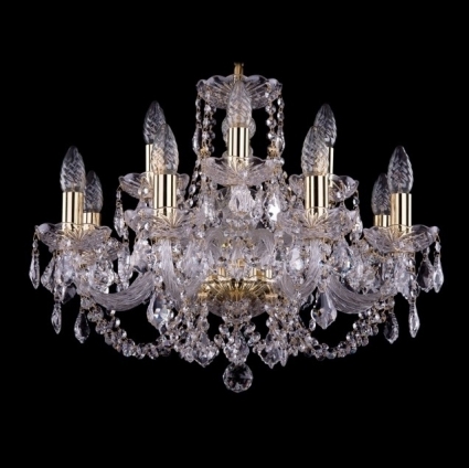 Подвесная люстра Bohemia Ivele 1406/8+4/195/G/Leafs в классическом стиле, цвет золотой