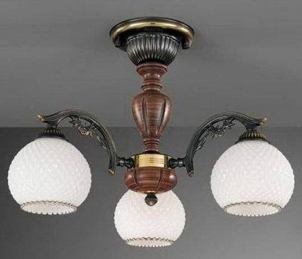 Потолочная люстра Reccagni Angelo PL 8630/3 в стиле кантри, цвет белый