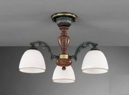 Потолочная люстра Reccagni Angelo PL 8631/3 в стиле кантри, цвет белый