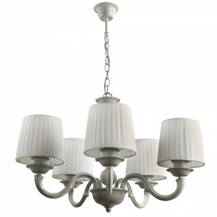Подвесная люстра Arte Lamp Alba A9395LM-5WG в стиле прованс, цвет белый
