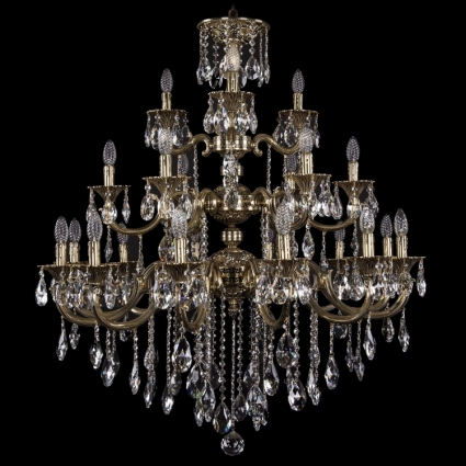Подвесная люстра Bohemia Ivele 1732/12+6+3/335-100/B/GB в классическом стиле, цвет золотой