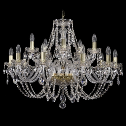 Подвесная люстра Bohemia Ivele 1406/10+5/300/G в классическом стиле, цвет золотой